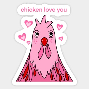 Chicken Love You Valentine’s Day Sticker